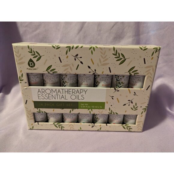 Pursonic Aromatherapy Essential Oils 14-Pack Gift Set Relaxing Purifying Scents - Picture 1 of 2
